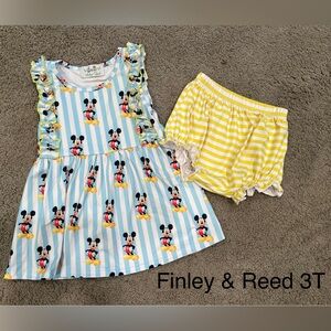 Mickey Mouse Diaper Bloomers Set